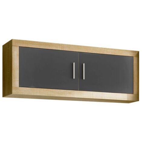 Módulo alto Nuka 2 puertas Cambria - Grafito (ancho) x 46cm (alto)