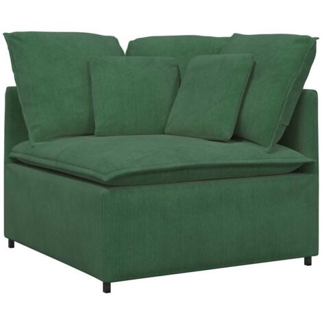 Modulo Angolare Divano Modulare con Cuscini Verde Scuro 100cm vidaXL