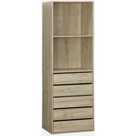 Modulo armadio con 5 cassetti e 2 ripiani