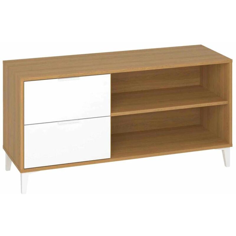 

Modulo bajo television blanco poro/roble Harek 59 cm(alto)117 cm(ancho)40 cm(largo) Color ROBLE-BLANCO