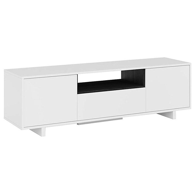 

Mesa baja de televisión blanca 3 puerta mesa multimedia TV 46x150x41 cm