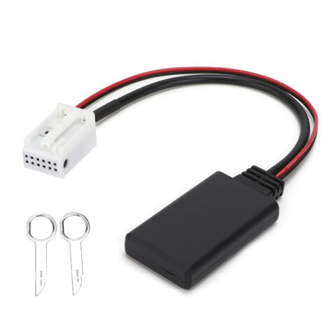 Módulo Bluetooth para coche compatible con Delta 6/7, Premium 6/7 y RCD/RNS - Cable auxiliar inalámbrico con fuente de alimentación de 12 V