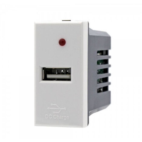 Modulo Caricatore Presa Usb 5v 2,1a Bianco Compatibile Bticino Axolute