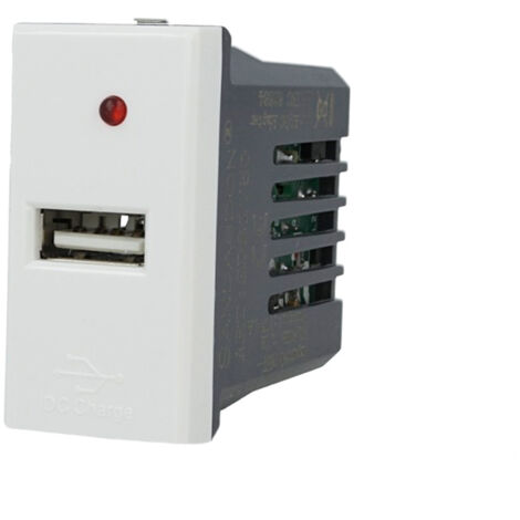 Modulo Caricatore USB 5V 2,1A Bianco Compatibile Bticino Axolute