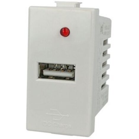 Modulo Caricatore USB 5V 2,1A Bianco Compatibile Bticino Matix SD61750