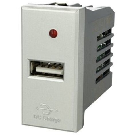 Modulo Caricatore USB 5V 2,1A Grigio Compatibile Bticino Axolute
