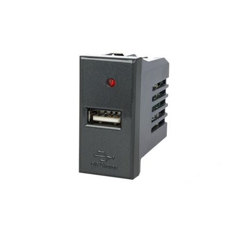 Modulo Caricatore USB 5V 2,1A Nero Compatibile Bticino Axolute