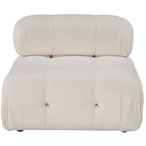 Módulo central para sofá modular en bouclé blanco Bubble 1B