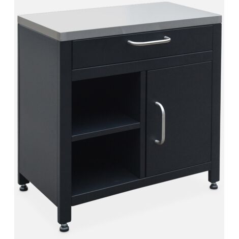 Módulo cocina exterior de acero 1 cajón y 1 puerta, 80cm