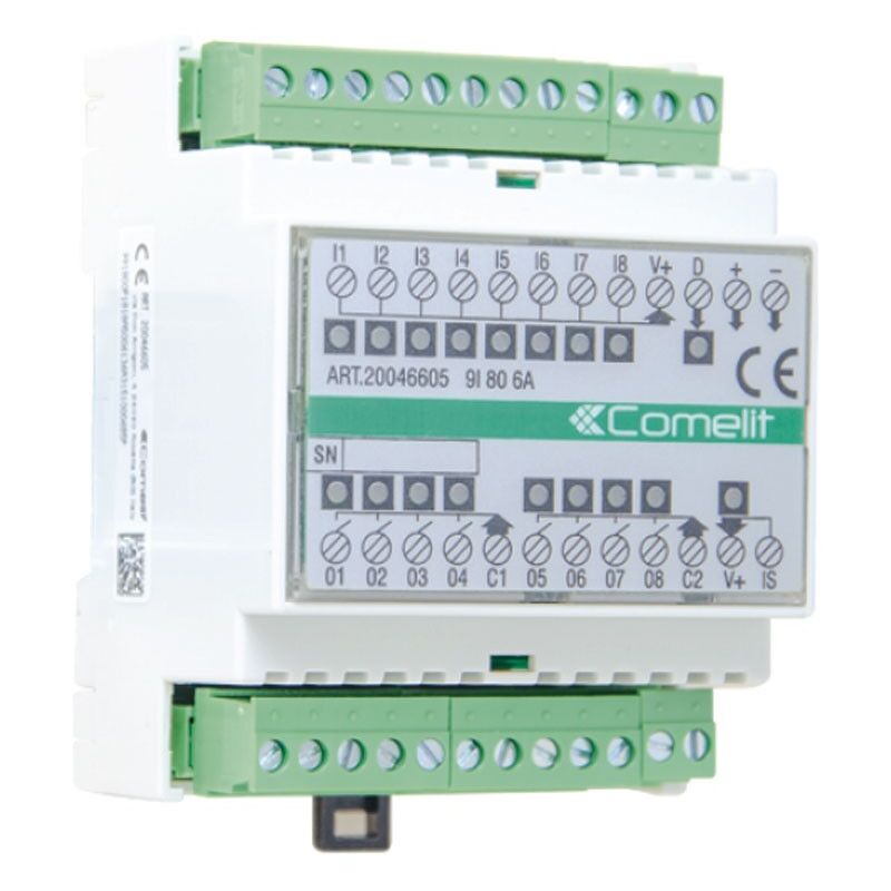 Module Comelit Simplehome 9 entrées et 8 sorties 6A sur din 20046605