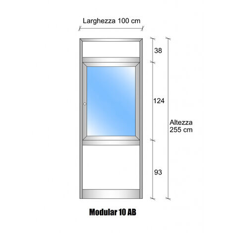 Publibeta®  Cornice a parete 100x100 cm, profilo in alluminio.