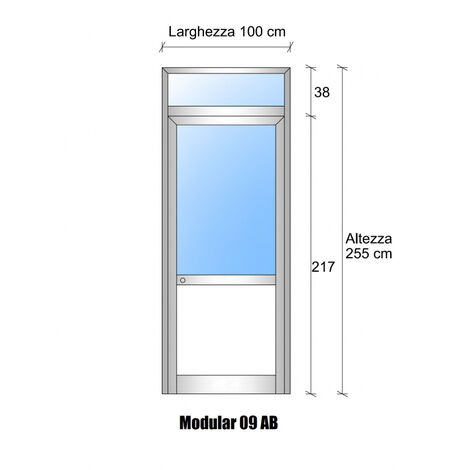 Paravento per esterni con 6 finestre in Plexiglass, 2,33x1,55m,  Trasparente/Nero - Dancovershop IT