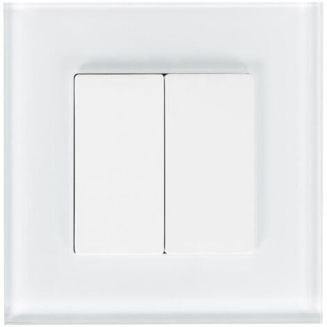Modulo Coperchio Cieco Doppio con Cornice in Vetro Modern Bianco