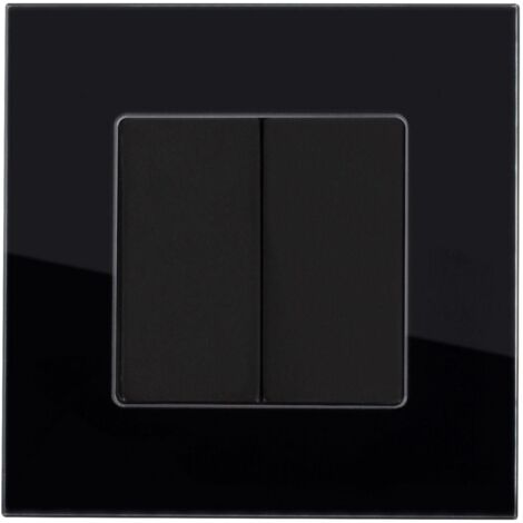 Modulo Coperchio Cieco Doppio con Cornice in Vetro Modern Nero