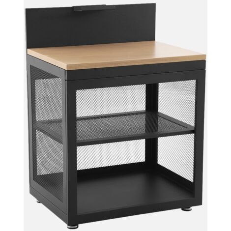 Modulo cucina da esterno acciaio e decorazione legno 1 ripiano, 80cm