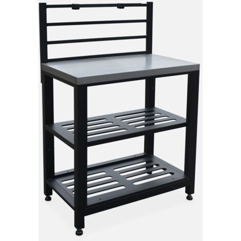 Modulo cucina da esterno in acciaio 2 ripiani, 80cm