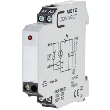 Modulo d'accoppiamento, 230 V/AC (max) 1 scambio Metz Connect 11061505 1 pz.