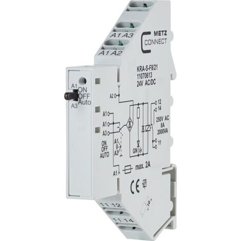 Modulo d'accoppiamento, 24, 24 V/AC, V/DC (max) 1 scambio Metz Connect 11070613 1 pz.