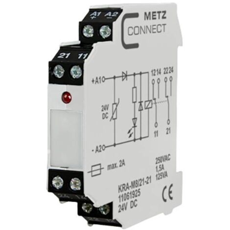 Modulo d'accoppiamento, 24 V/DC (max) 2 scambi Metz Connect 11061925 1 pz.