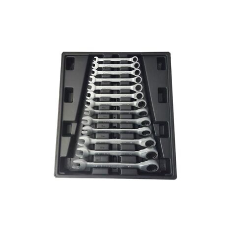MODULO DE 13 LLAVES COMBINADAS METRICAS DE CARRACA CHROME VANADIUM - 5084