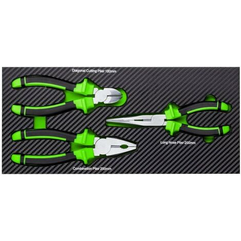 MODULO DE 3 ALICATES universal, alicate punta recta y alicate de corte EN EVA PARA CARRO DE HERRAMIENTAS