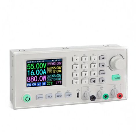 Módulo de alimentación de CC de voltaje y corriente constante RD6018 de 18 A, con teclado, software para PC, aplicación móvil Wi-Fi y función de actualización de firmware.