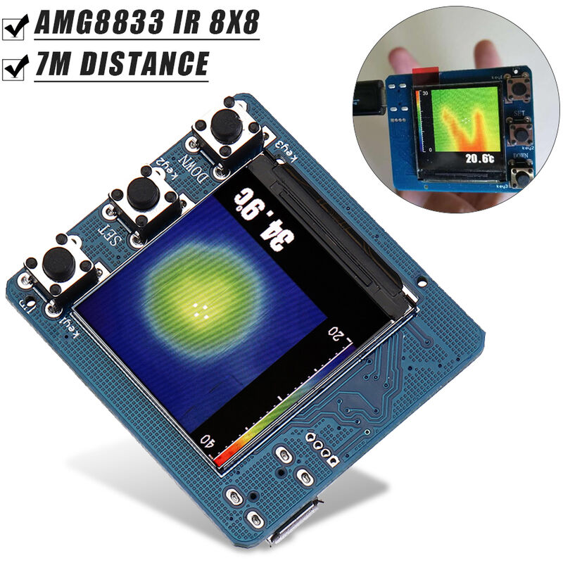 

Módulo de cámara termográfica con sensor de temperatura de red para AMG8833 IR 8x8 7M Mohoo