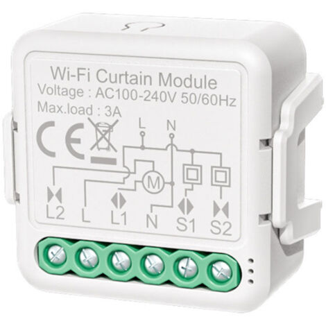 Módulo de control inteligente para cortinas con conexión WiFi, aplicación de control remoto, control por voz, programación, uso compartido en grupo, compatible con Echo y Google Home para el hogar y l