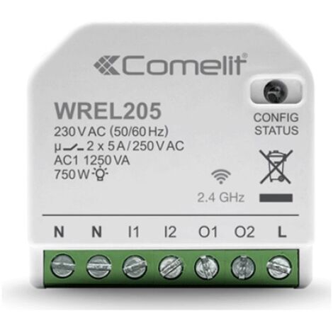 Módulo de hogar inteligente Comelit Wi-Fi para la gestión de la luz 2 Salidas 5A WREL205