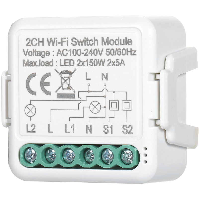 

Modulo de interruptor de luz inteligente WiFi APLICACIoN Control remoto Control de voz Grupo Compartir Compatible con Alexa Echo Google Home para la