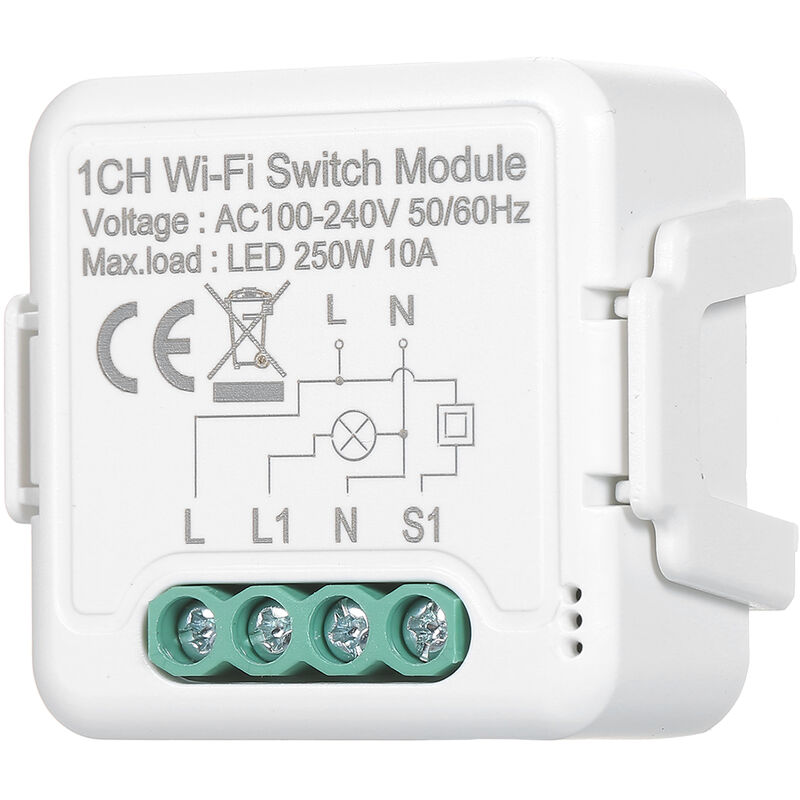 

Modulo de interruptor de luz inteligente WiFi APLICACIoN Control remoto Control de voz Grupo Compartir Compatible con Alexa Echo Google Home para la