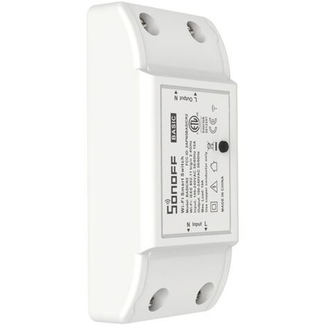Módulo de interruptor inteligente WiFi Sonoff BasicR2, 1 interruptor, control por aplicación, programación remota, uso compartido en grupo, compatible con Google Assistant.