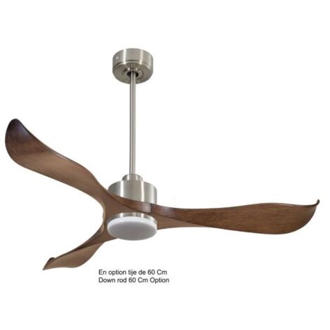 Modulo de KlassFan - Super déstratificateur d'air, avec Lumière Chrome et bois idéal pour 70 à 90 m²  KLDC3P2WoL1ch