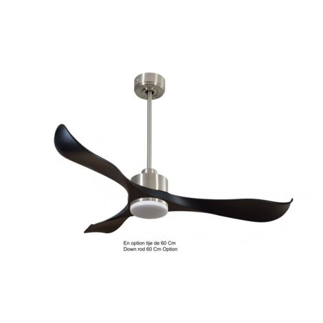 Modulo de KlassFan - Super déstratificateur d'air, avec Lumière Chrome et noir idéal pour 70 à 90 m²  KLDC3SlimP2bkL1ch