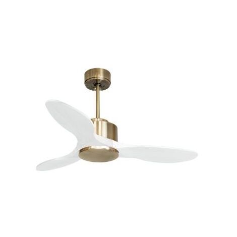 Modulo de KlassFan - Super destratificateur et ventilateur DC 106 cm Laiton pales bois blanc sans Lumière  15 à 20 m²