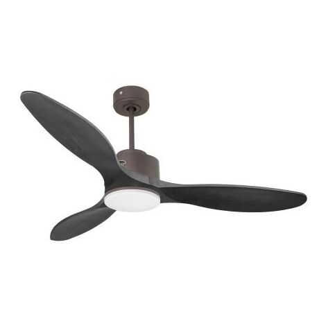 Modulo de KlassFan - Super destratificateur et ventilateur DC 132 cm Chocolat bois noir Lumière  dimmable 25 à 40 m²