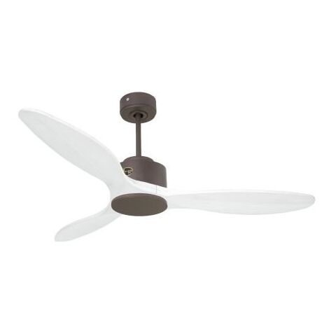 Modulo de KlassFan - Super destratificateur et ventilateur DC 132 cm Chocolat pales bois blanc sans Lumière  25 à 40 m²