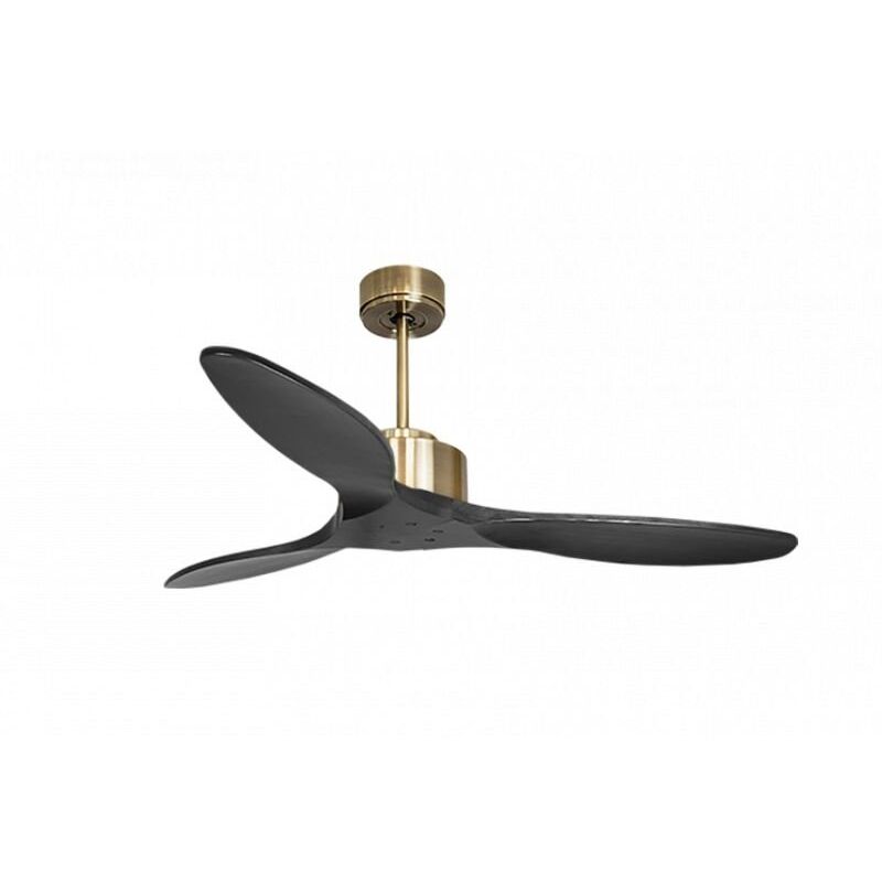 Klassfan - Modulo de Super destratificateur et ventilateur dc 132 cm Laiton pales bois noir sans Lumière 25 à 40 m²