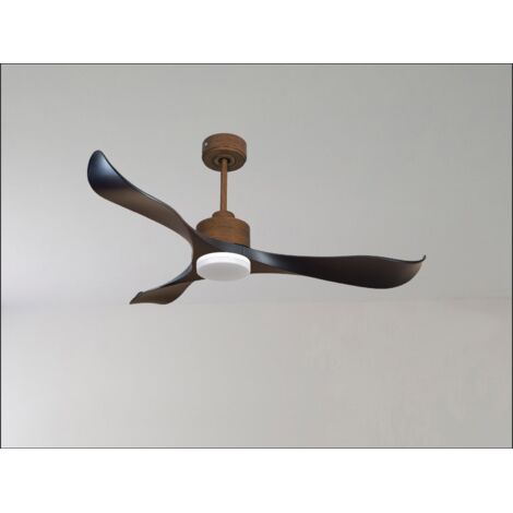 Modulo de KlassFan - Super destratificateur et ventilateur DC 132 cm Marron bois noir Lumière  dimmable 25 à 40 m²
