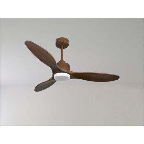 Modulo de KlassFan - Super destratificateur et ventilateur DC 132 cm Marron pales bois blanc Lumière  dimmable 25 à 40 m²