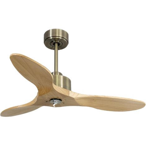 Modulo de KlassFan - Super destratificateur et ventilateur DC 166 cm Chocolat pales bois blanc avec Lumière 30 à 60 m²