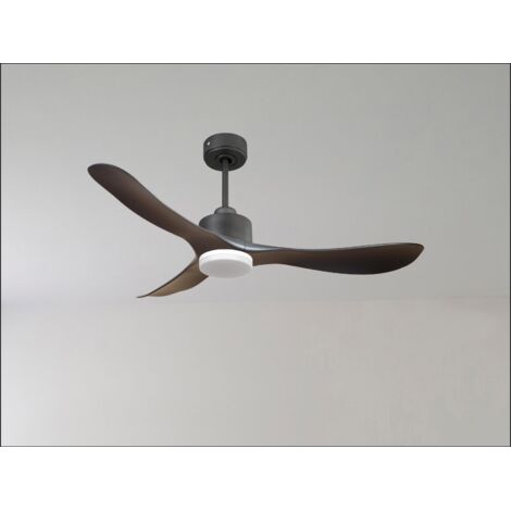 Modulo de KlassFan - Super destratificateur et ventilateur DC 166 cm Gris basalte pales bois noir  Lumière  dimmable 30 à 60 m²