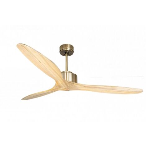 Modulo de KlassFan - Super destratificateur et ventilateur DC 166 cm Laiton pales bois clair sans Lumière  30 à 60 m²