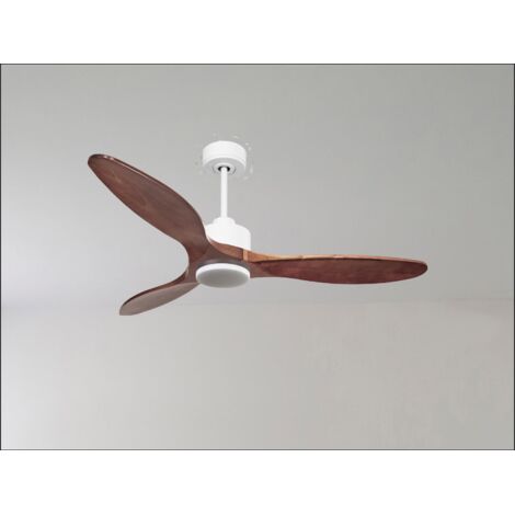 Modulo de KlassFan - Super destratificateur et ventilateur DC 166 cm Laiton pales bois noir avec Lumière 30 à 60 m²