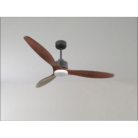Modulo de KlassFan - Ventilateur de plafond avec Lumière gris basalt bois rouge,thermostat,idéal 40 m² KLDC1P6RW166L1BK