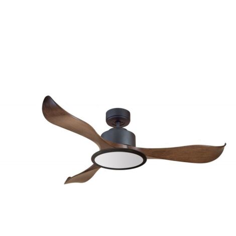Modulo de KlassFan - Ventilateur de plafond avec Lumière gris basalte et bois idéal pour 25 à 40 m² KLDC1P2WoL2Bk