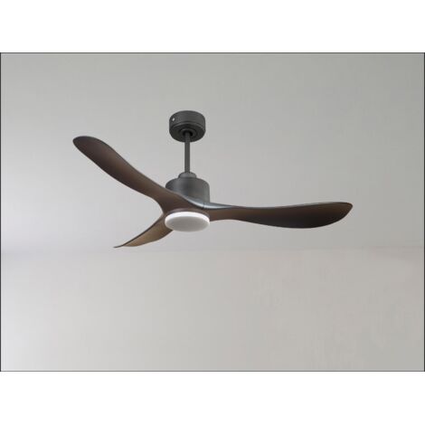 Modulo de KlassFan - Ventilateur de plafond DC  Led Dimmable noir et  bois foncé thermostat 26 à 40 m² KLDC1P5DW132L2Bk