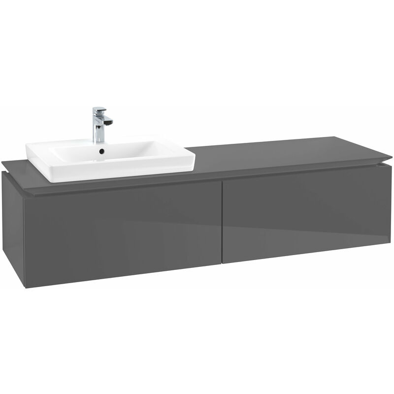 

Villeroy Und Boch Ag - Módulo de lavabo Villeroy & Boch Legato B672, 1600x380x500mm, lavabo a la izquierda, color: Gris brillante - B67260FP