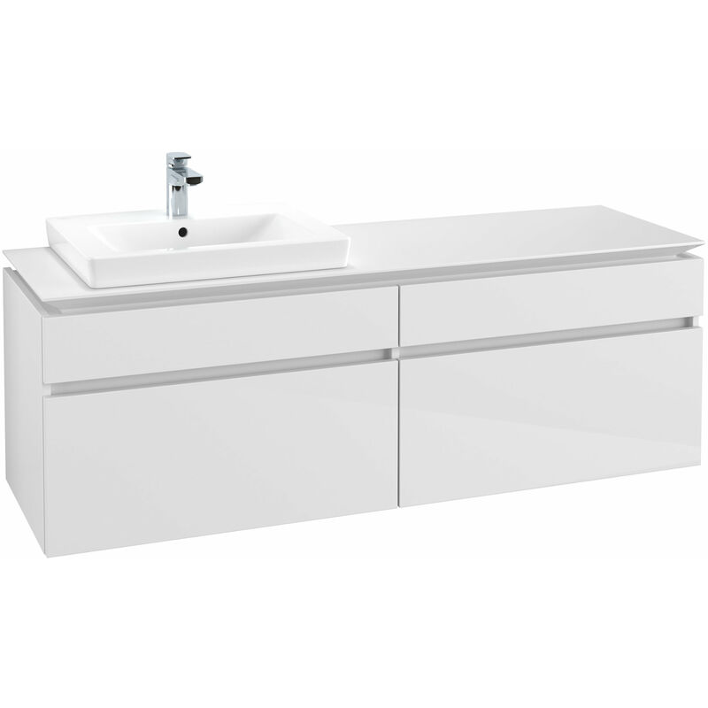 

Villeroy Und Boch Ag - Módulo de lavabo Villeroy & Boch Legato B673, 1600x550x500mm, lavabo a la izquierda, color: Blanco brillante - B67360DH