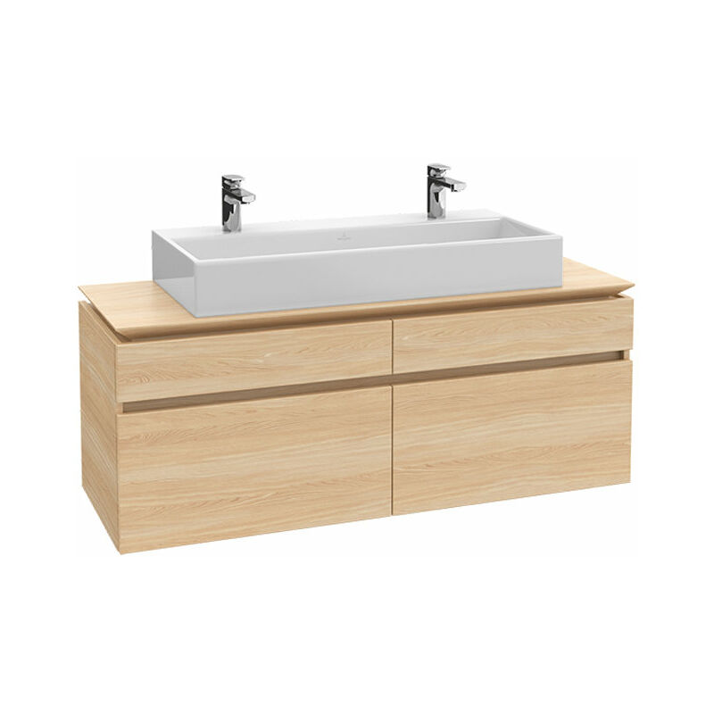 

Villeroy Und Boch Ag - Módulo de lavabo Villeroy & Boch Legato B671, 1600x550x500mm, centro lavabo, iluminación LED, color: madera blanca - B671L0E8